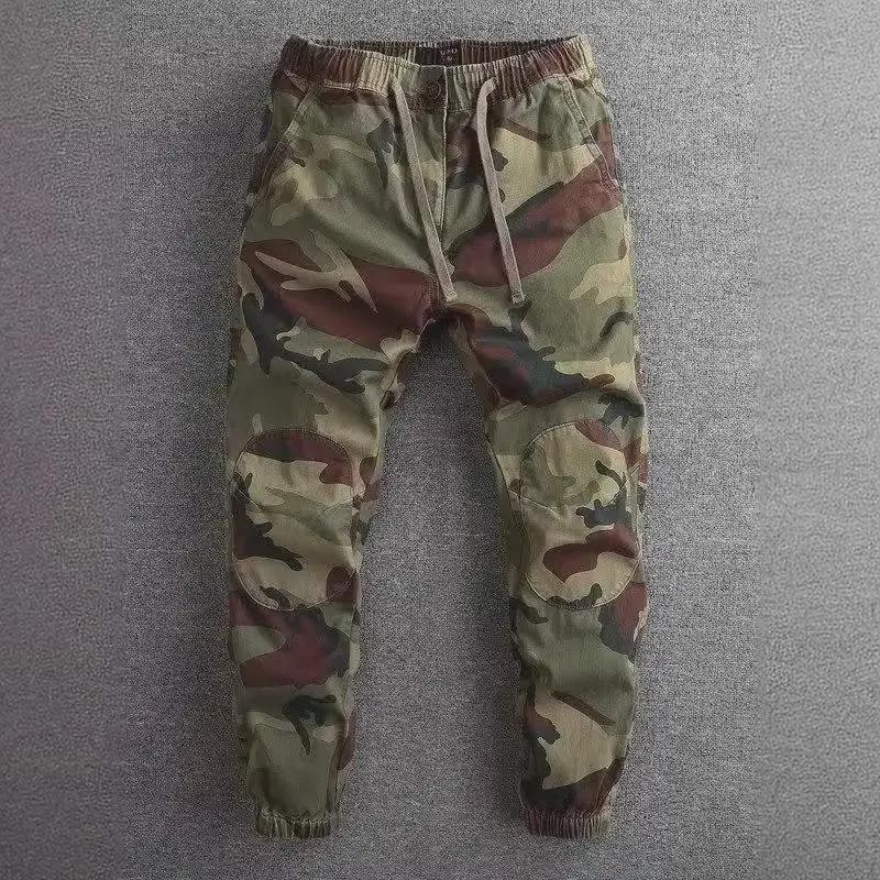 Мужской камуфляжный комбинезон American Retro Slim-Fit с трехмерным пошивом