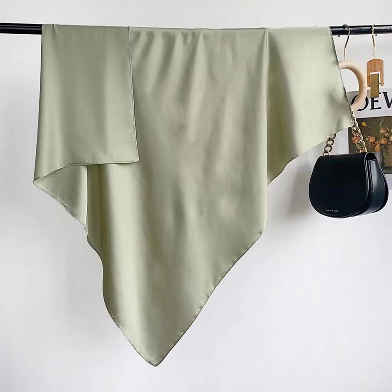 Print Satin Silk Square Scarf Hijab Women Bandana 90CM Headscarves Neckerchief Ladies Muffler Shawl Wrap Foulard Headband