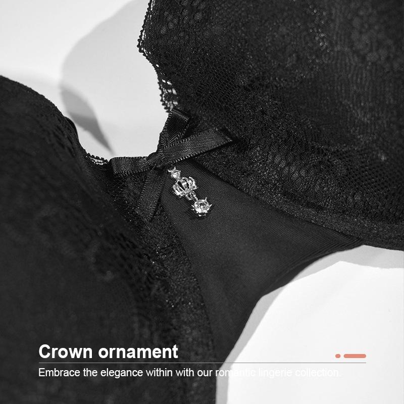 Женский кружевной комплект бюстгальтера большого размера на косточках, сексуальный пуш-ап и дышащий, для большой груди, маленькое нижнее белье