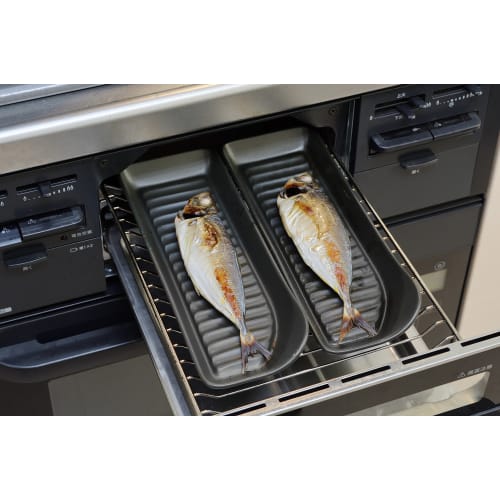 Kanese Minoyaki Heat-Resistant Whole Fish Grill Plate (1 Plate), Black, Approx. 10.0cm Deep x 28.0cm Wide x 4.0cm High, Product Number: 20116154