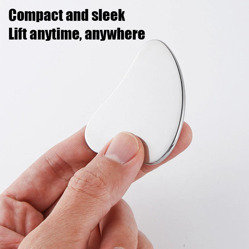 Инструмент для массажа лица Гуаша из нержавеющей стали в форме сердца Универсальный многофункциональный инструмент для соскабливания кожи вокруг глаз