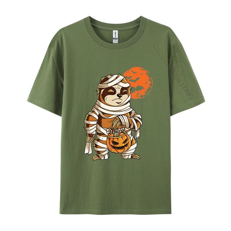 Mummy Pumpkin Halloween Sloth Funny Tshirts Birthday TShirt Customized T Shirts On Sale Cotton Unisex Tops Tees Leisure