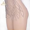 Handmade White Net Sew-on Crystal Beads Patches Rhinestones Applique in Flower Shape Dress Clothes Accessory-DRA-641
