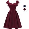 Women's Swing Dress V Neck Frill Sleeve Floral Lace Fit and Flare Chic Vintage 50s Elegant Cocktail Evening Party Outfits Formal Special Occasion Wear