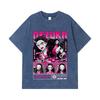 275 GSM Washed T-shirts 100% Cotton Demon Slayer V56 Nezuko Print Unisex Heavy Cotton T Shirt
