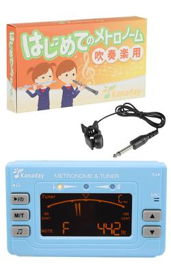 Метроном-тюнер для начинающих, электронный, для духовых оркестров, включает микрофон-тюнер, функцию транспонирования и тюнер (Макарон Блю)