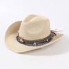 Соломенная ковбойская шляпа в стиле вестерн для женщин, гибкая, складная, с широкими полями, панама, дорожная пляжная кепка