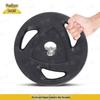 Three-Hole Rubber Coated Barbell Plate