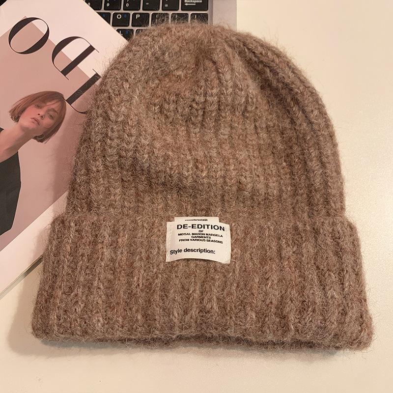 Осенне-зимние шапки женские большой окружности головы вязаные шапки модные универсальные шерстяные шапки флисовые наушники теплые холодные шапки