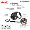 Flexi Black Design Tape S 5m Black [Dog Leash]