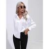 Women's New Popular Satin Shirt Imitates Silk Long Sleeved Shirt