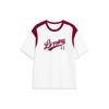 Li-Ning American Vintage Letter Print Color Block Loose Round Neck Short Sleeve Drop Shoulder T-Shirt Unisex T-Shirt Off-White AHST855-3