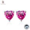 Simple 925 Sterling Silver Earring 1/2CT Real Heart Cut Moissanite Diamond Wedding Ear Stud For Women Jewelry Gift