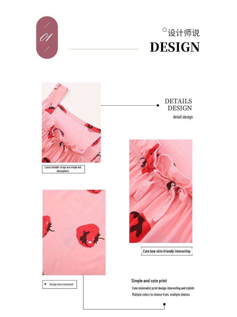 Летняя женская ночная сорочка без рукавов из хлопковой марли