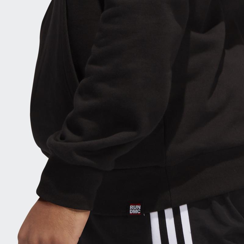 Adidas Originals RUN DMC Fleece Lined Thermal Hooded Pullover Long Sleeved Sweatshirt Men's Black GN5929