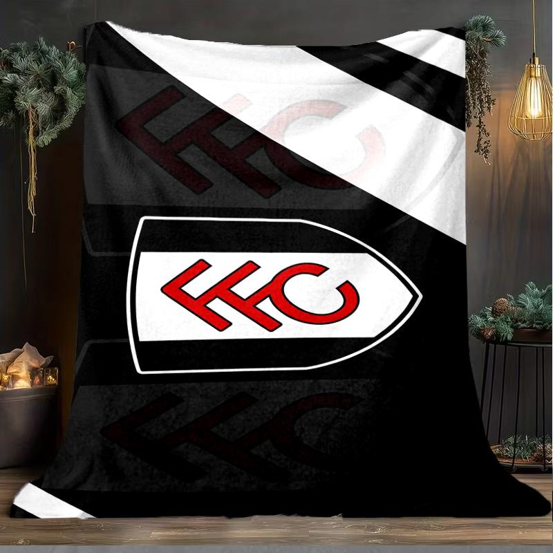 1PC Fulham F.C Printed Soft Flannel Blanket Throw for Adult Bedroom Living Room Sofa Camping Travel Fan gifts Christmas Gifts