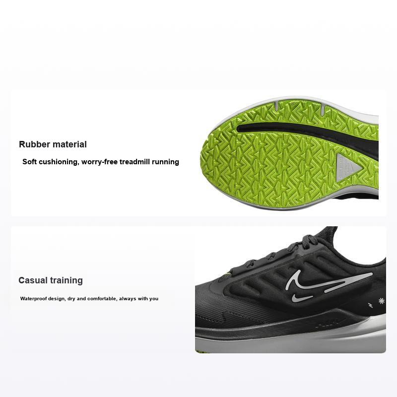 Nike Air Winflo 9 Shield Black White Volt Женские Кроссовки Темно-Дымчато-Серые DM1104-001