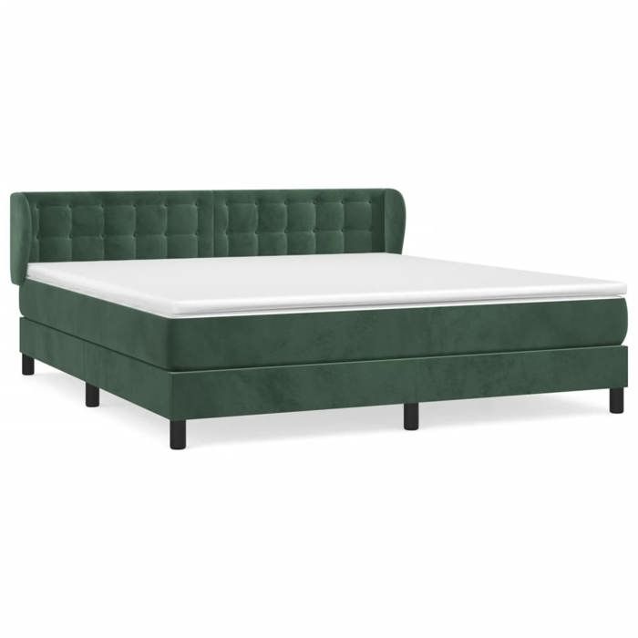 3127748 vidaXL Divan Bed and Mattress Dark Green 180x200cm Velvet