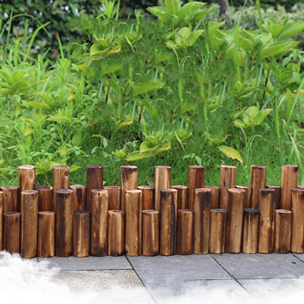 Fence Decor Wood Fence Anti-Corrosion Log Lawn Grass Edging Garden Flower Bed Border Decor Trellis Expanding Climbing Lattice