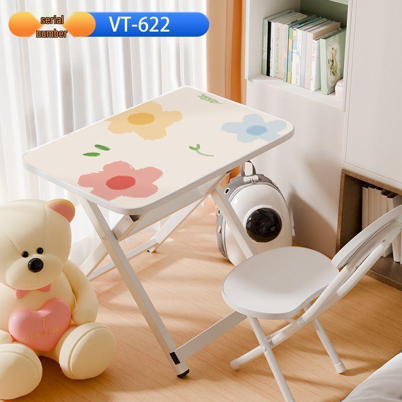 Детский портативный многофункциональный складной стол для учебы и набор стульев - Не требует установки
