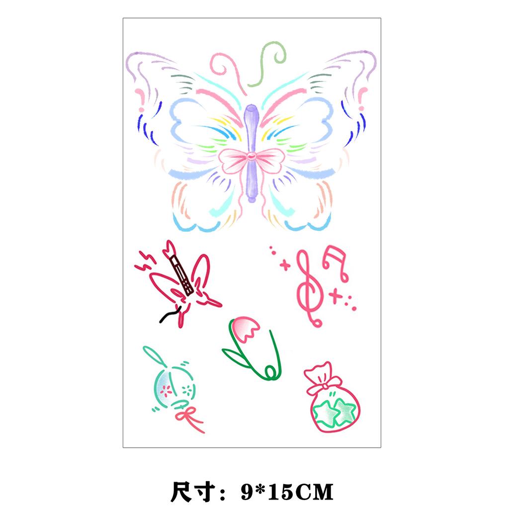 Dopamine Color Butterfly Animal Love Star Fireworks Small Picture Finger Tattoo Sticker