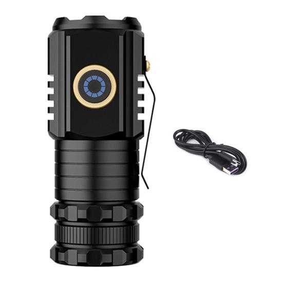 LED Flashlight with 5 Light Modes Super Bright Waterproof Rechargeable Versatile Use High-Power Torch