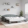 VidaXL Daybed with Trundle Bed Light Grey 100x200 Cm Fabric 3197535