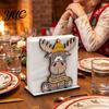 Vertical Napkin Stand for Home Christmas Wooden Holder, Snowwflake/Candy Cane/Elk Cocktail Tissue Dispenser, Holder Table Standing Towel Dining Table,