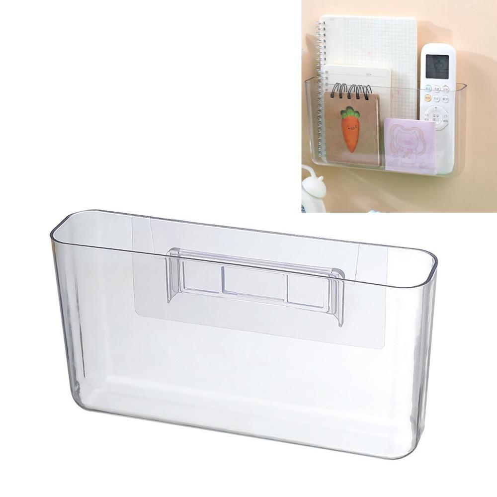 Plastic Wall Remote Holder Easy to Install Wall Phone Holder Adhesive Storage Bin  Bedroom