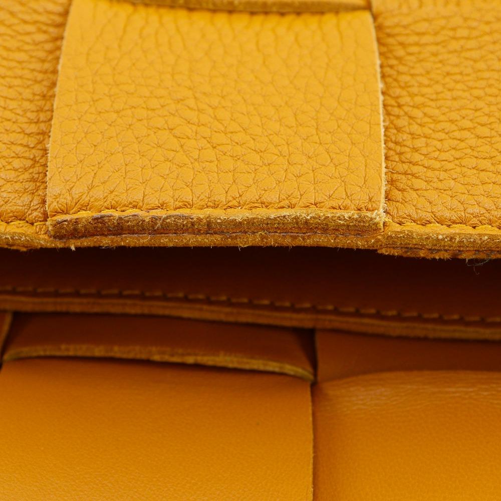 BOTTEGAVENETA Cassette Shoulder Bag 666870 Intrecciato Camel Calfskin Women Used