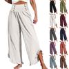 Женские однотонные тонкие повседневные брюки с эластичной резинкой на талии, свободные брюки, длина