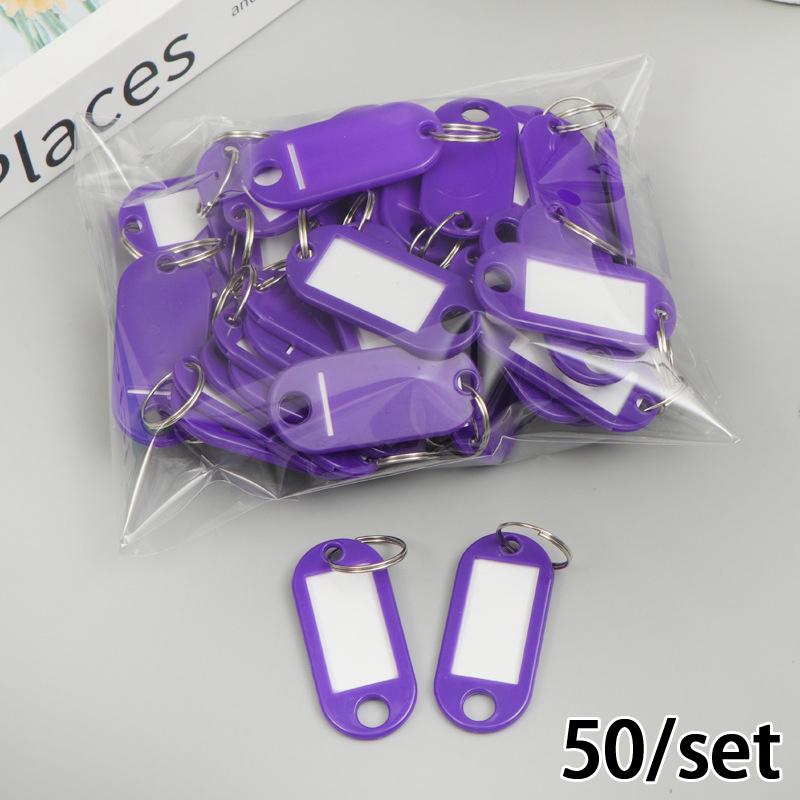 50 PCS Plastic Key Tags Split Ring ID Label Keychains for Organizing Locker Mailbox Apartment Office Home Keys