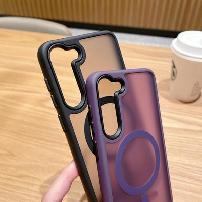 Подходящий для Samsung S24Ultra Чехол для телефона с магнитной зарядкой, чувствительный к коже, Мягкий цвет S23plus Противоударный защитный чехол