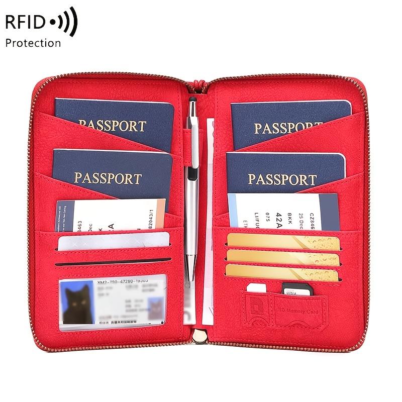 Многофункциональный держатель для паспорта с RFID-защитой, вертикальный кошелек для карт, дорожный органайзер для наличных, карт, удостоверения личности, для ежедневного использования на улице