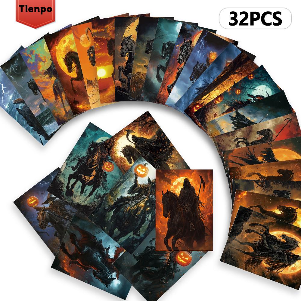 32 шт., Открытка «Всадник без головы», Темная серия, Подарок на день рождения/юбилей, Коллекционная, Подходит для подарка, Можно отправить по почте.