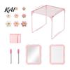 Girls School Supplies 15Pcs/Set Pink Locker Accessories for Girls, with Shelf, Dry Erase Whiteboard, Middle Markers, Mirror, Pen Holder, Flower