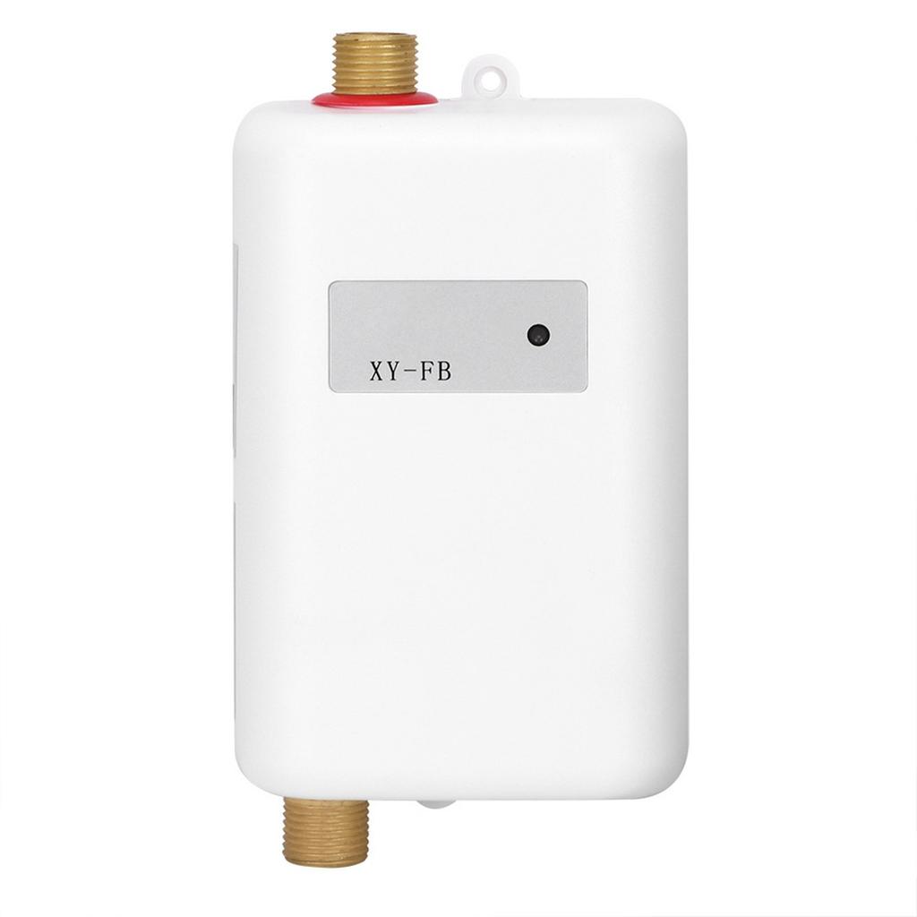White Mini Tankless Instant Hot Water Heater Bathroom Kitchen Washing for Hot and Cold Dual Use(