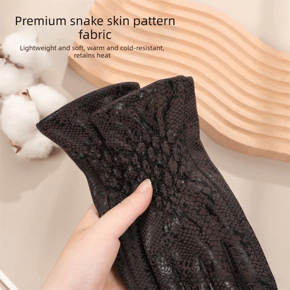 Waterproof Winter Gloves Snake Skin Patterned Ski Gloves Full Finger Gloves Sports Fishing