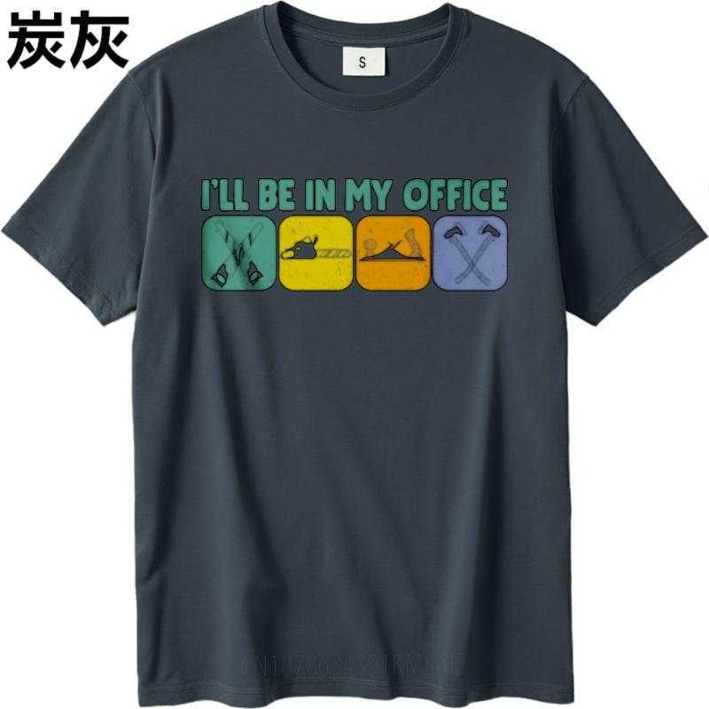 Soft For Her Crew Neck T Shirt Unisex Ill Be In My Office Hiking Camping Fishing Skiing Minimalist Teenagers Tee Shirt