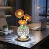USB Rechargeable Morning Glory Night Light Crystal Flower Bedside Lamp for 1200mAh Desk Decor