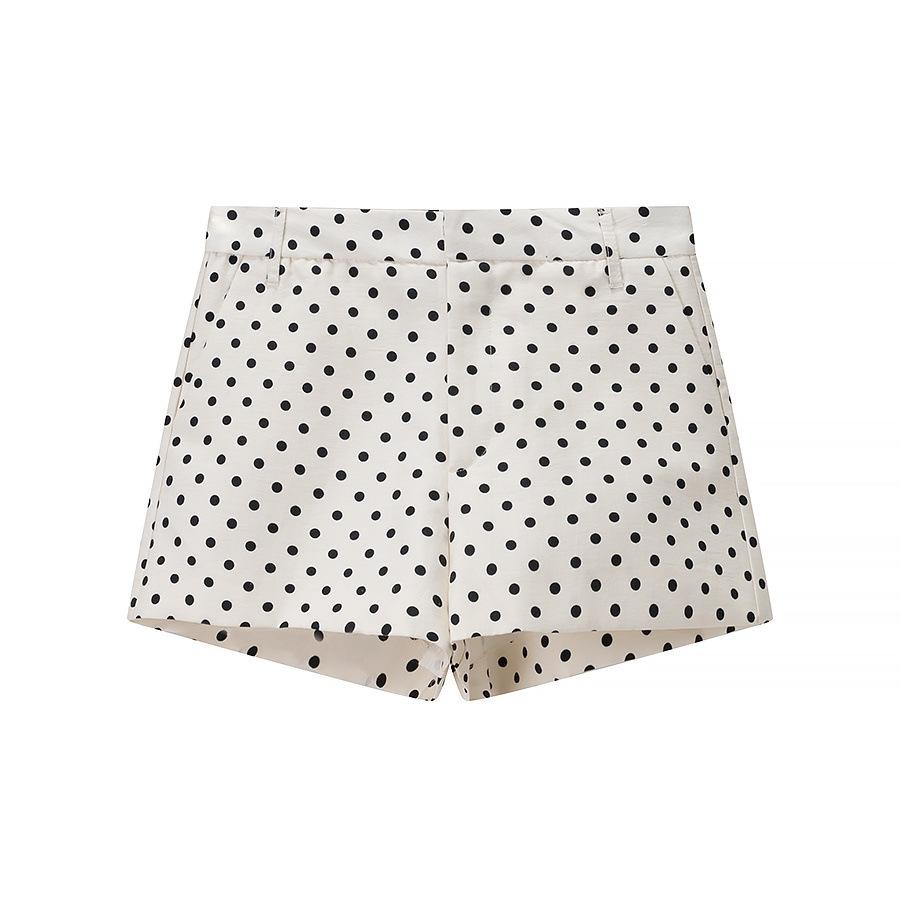 European and American style wholesale women's clothing, fashionable versatile elegant polka dot seersucker jacket and shorts set