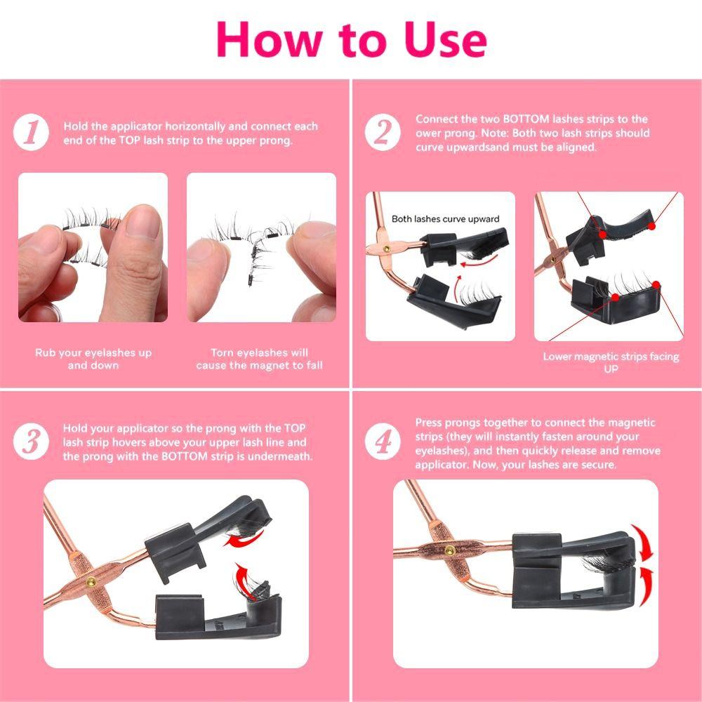 Looking Natural With Applicator Easy to Wear Eye Makeup Tools Handmade Magnetic Eyelashes