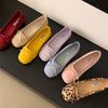 Fashion 2025Soft Female Silk Fashion Shallow Ladies Flats With Shoes Slides Round Toe Footwear Slip On Women Ballet