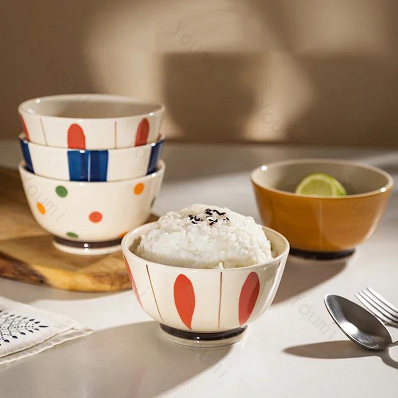 Керамическая миска в японском стиле, креативные изысканные миски для риса, вкусные блюда для дома, миска для супа, изысканная столовая посуда