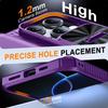 With Card Holder Sliding Camera Cover And Stand For iPhone 16 Pro Max Phone Case, Anti-Fall PC+TPU Wallet Case-Purple