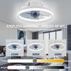 Smart Ceiling Fan with Lights for Home, Lamp with Remote Control, Bedroom Invisible Air Sheets, Silent, 33cm, 55W