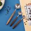 Long Handle Coffee Bean Measuring Spoons Walnut Handle Coffee Scoop Seasoning