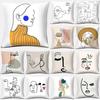 Abstract Face Series Gift Home Office Decorative Pillow Bedroom Sofa Car Cushion Cover