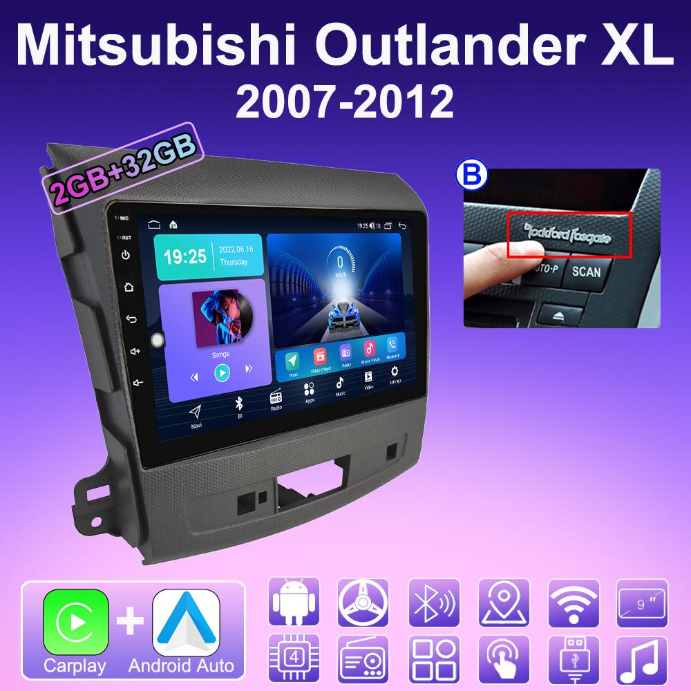 2 DIN Android Carplay автомобильное радио для Mitsubishi Outlander XL 2007-2012 мультимедийный проигрыватель головное устройство стерео GPS навигация BT WIFI 2+32 ГБ