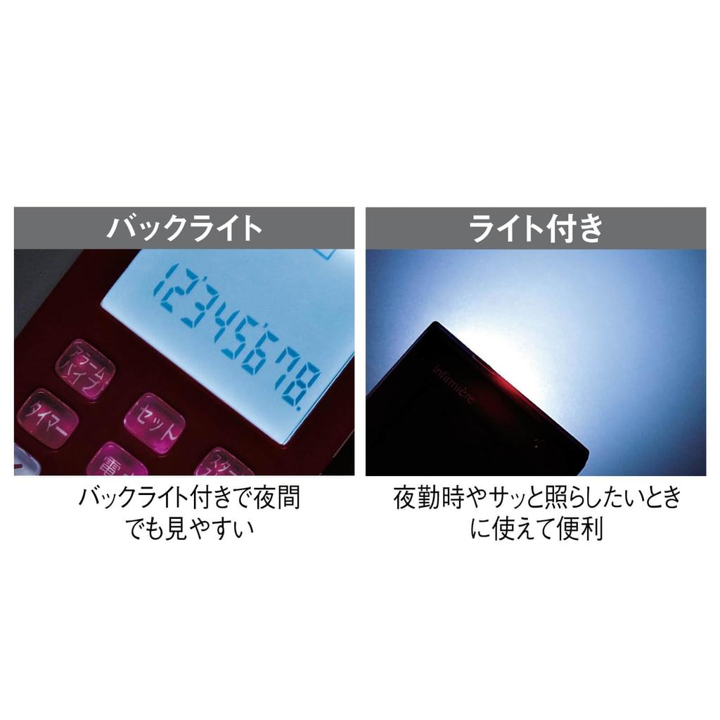 Anfamie Nurse Calculator with Infusion Timer, Limited Edition Backlight, and Strap (Ash Pink)